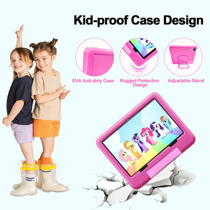 Kids Tablet, Octa Core 10-inch Touchscreen Tablet, 4 GB RAM + 64 GB ROM Android 12 Learning Tablet with Case, WiFi, Parental Control, Dual Cameras, Games, Bluetooth, Learning Tablet - Children's Tablet (Pink)