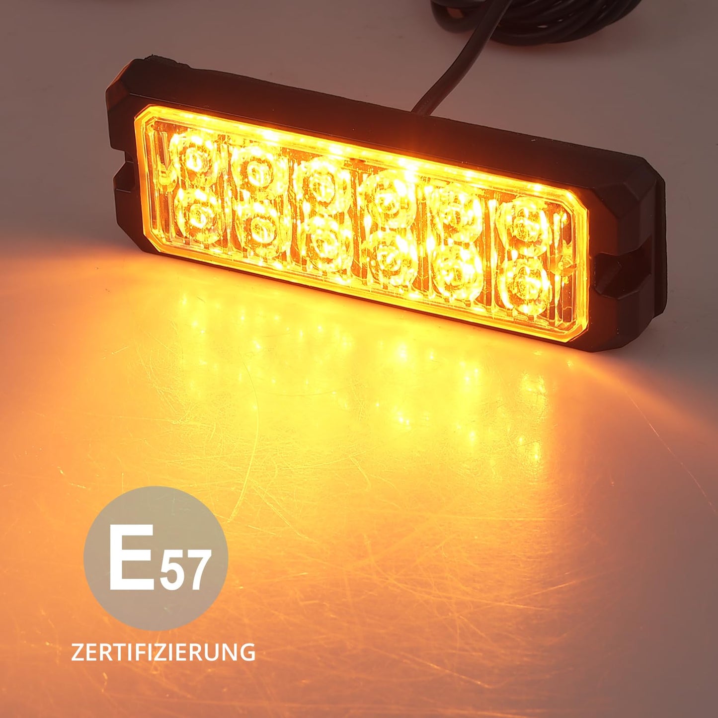 Justech 12LED Warning Light Front Flasher Strobe Light Warning Beacon 12V 24V Waterproof IP68 Emergency Warning Beacon Flashers Flash Module Emergency Light Attention for Emergency, Vehicle, Truck