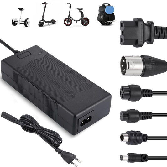 JIZZU Charger for Scooter, E Scooter Charger, 36 Volt 42V 2A AC Power Supply Bike, Hoverboard Charging Cable with 6 Connectors, Hoverboard Battery Electric Scooter Charger for Electric Scooter.