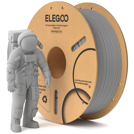 ELEGOO PLA Filament 1.75mm Grey 1KG, 3D Printer Filament Accuracy +/- 0.02 mm, 1kg spool (2.2lbs) Filament 3D Printing Materials Compatible with Most 3D Printers.