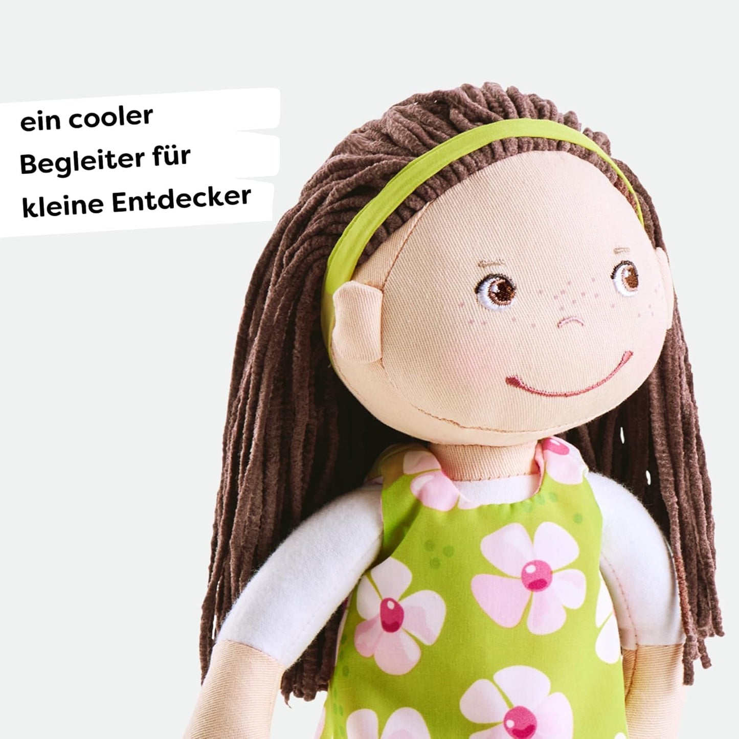 HABA Cuddly doll Coco - Soft fabric doll 30 cm, perfect for girls and boys, washable and easy to dress and undress, for ages 1.5 and up - 1303666001