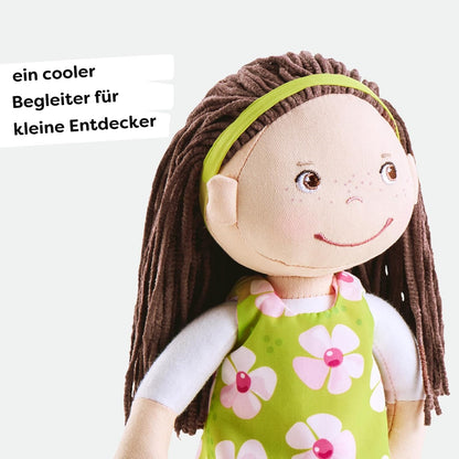 HABA Cuddly doll Coco - Soft fabric doll 30 cm, perfect for girls and boys, washable and easy to dress and undress, for ages 1.5 and up - 1303666001