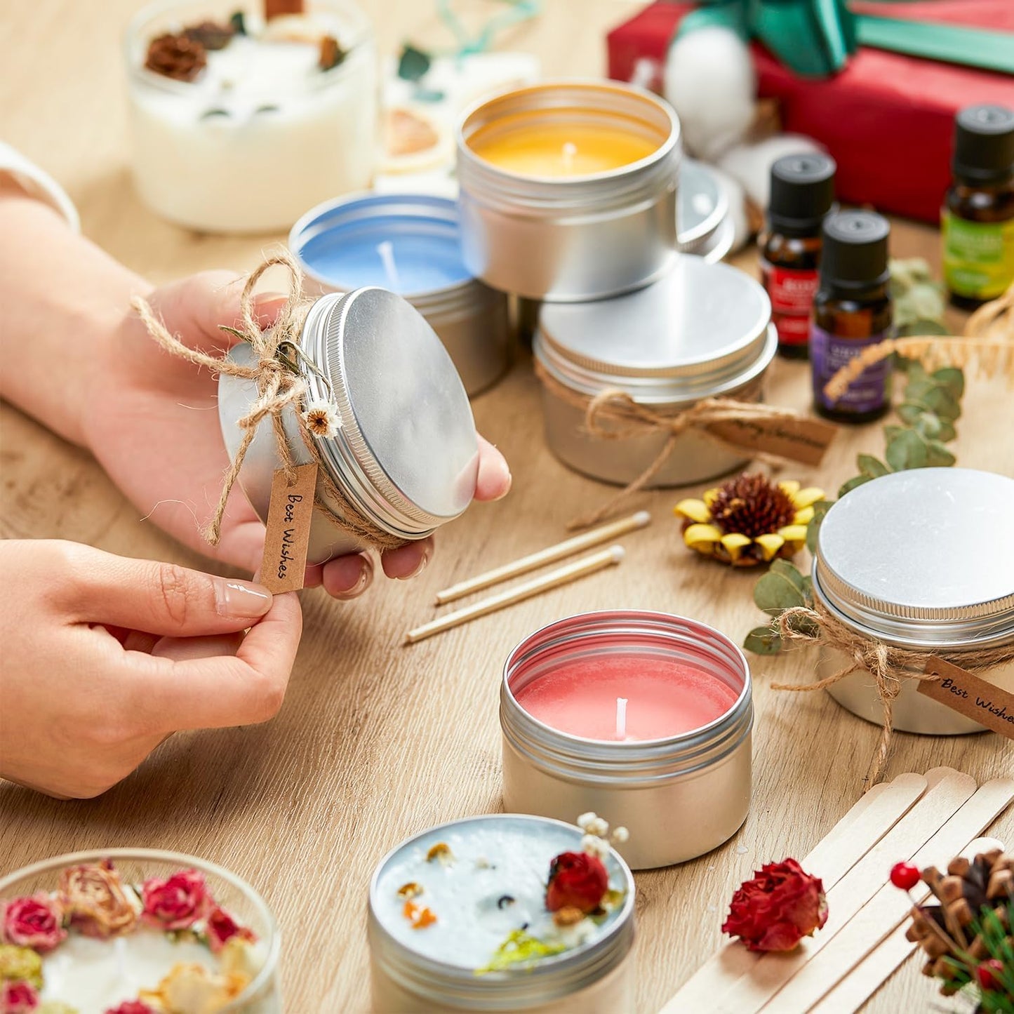 Shuttle Art DIY Candle Making Set with 3lbs Soy Wax, Melting Pot, Fragrance Oil, Wicks, Candle Tins, Dyes, Candle Wick Holder, Candle Making Kit, DIY Scented Candles.