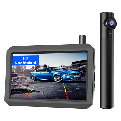 AUTO-VOX Wireless Backup Camera Kit supports 2 cameras for parking/surveillance, with a 720P wireless backup camera and 5" HD monitor. IP68 waterproof camera for trucks/SUVs.