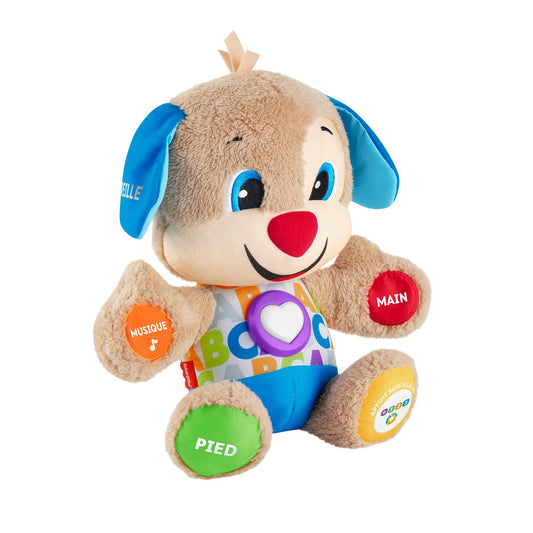 Fisher-Price Laugh & Learn Smart Stages Puppy with three levels | talking plush toy with music as kids' and baby toy | Interactive teddy bear, French version, FPM44