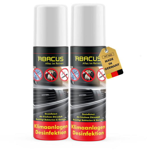 ABACUS® Air Conditioning Disinfection, Air Conditioning Cleaner for Cars, Auto Air Conditioning Disinfection, Climate Disinfection, Disinfection and Cleaning for Air Conditioning Systems, Air Conditioning Disinfection 2x 200ml (7301)
