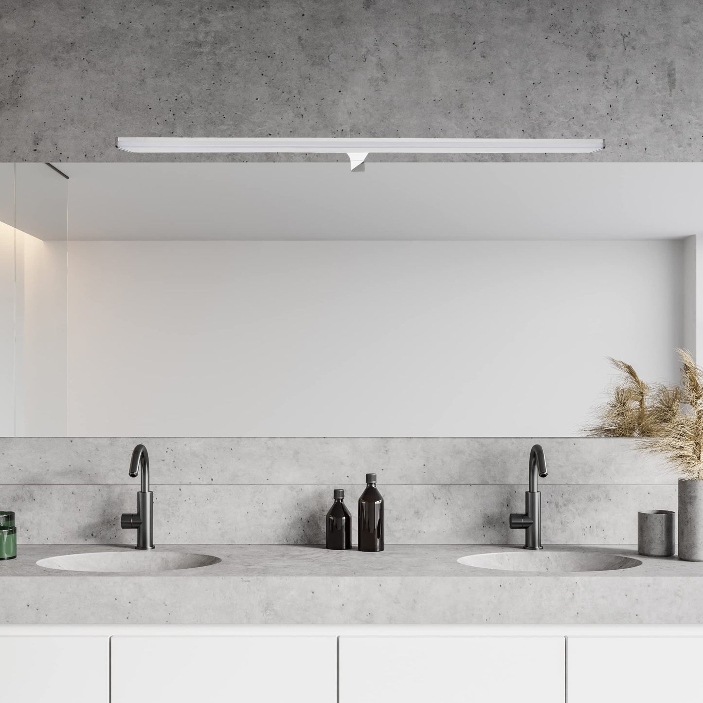 SEBSON LED Mirror Light 90cm Bathroom IP44, Cabinet Surface Light + Mirror Clamp Light, neutral white 4000K 230V 15W 1300lm Makeup Light, Bathroom Light