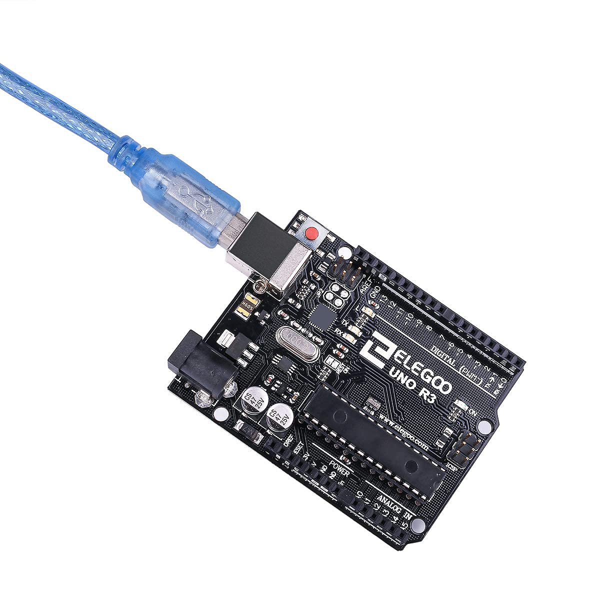 ELEGOO UNO R3 Microcontroller Board Mainboard with USB Cable Compatible with Arduino Development Environment.
