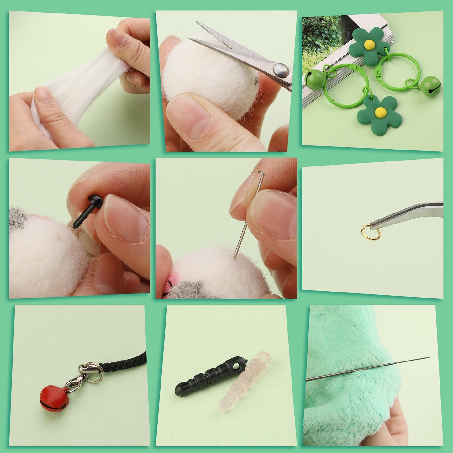 40 colors felt wool basic set Basic felting tools and accessories for beginners, needle felting set needle felting tools for wet felting, dry felting, and DIY felt animal crafts