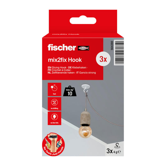 Fisherman adhesive hooks in a pack of 3, self-adhesive wall hook in white, practical hanging without drilling, suitable for bathroom and kitchen, strong adhesive hook, holds up to 10 kg.