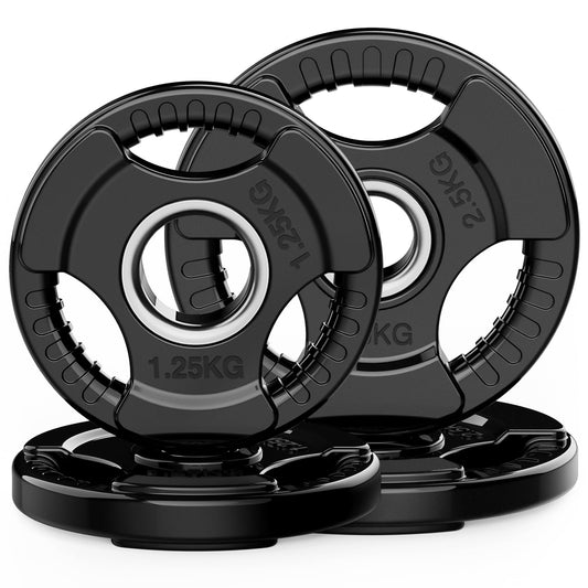 PhysKcal 1.25kg, 2.5kg rubber weight plates set for Olympic barbells, barbell weight set, dumbbell plates for international barbells, change plates, fractional plates