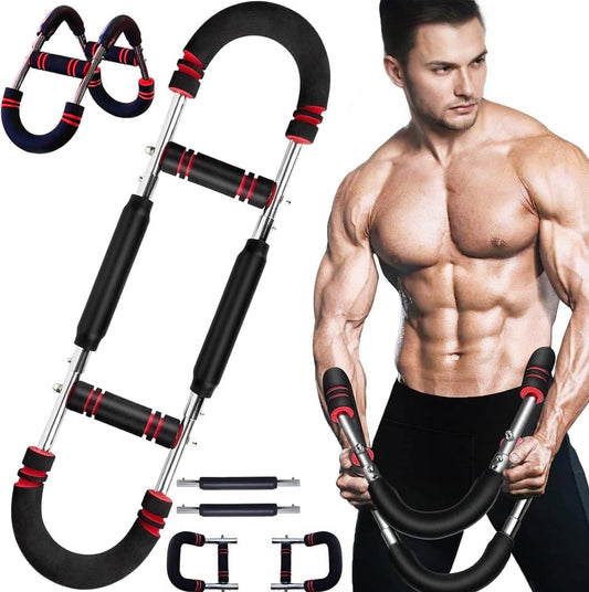 Twister Arm Trainer - Adjustable Chest Exercise Device (30-50 kg / 70-110 lb), Portable Power Twister Bar with detachable design - Fitness exercises anywhere Fitness equipment for home