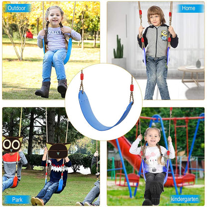 Braoses Elastic Kids Swing Color Eva Soft Board U-Swing Board Swing Seat Swing board Holds up to about 150kg Swing for Kids Garden Outdoor (Blue)