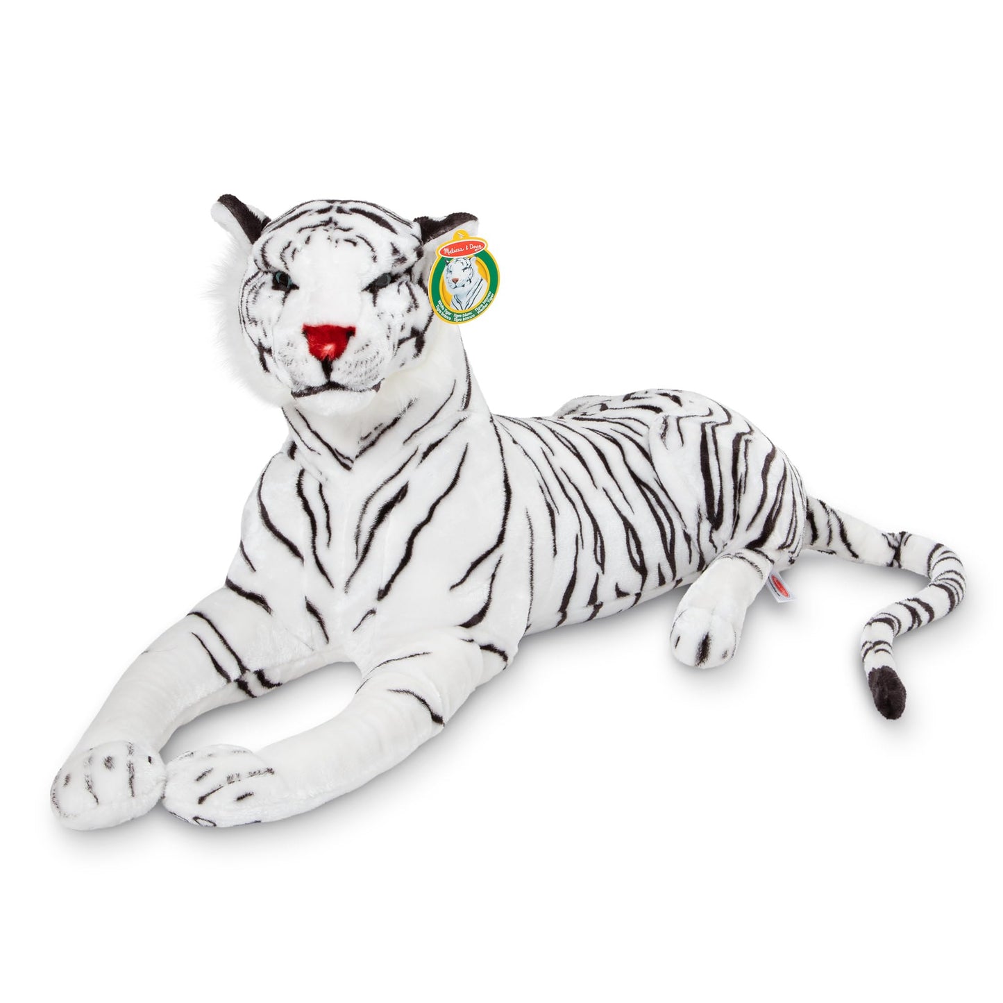 Melissa & Doug 13979 White Tiger Lifelike Plush Toy with Realistic Facial Expression