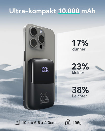 INIU Power Bank, 22.5W Fast Charging 10000mAh Portable Charger Small But Powerful, PD3.0 QC4.0 USB C Input & Output External Battery Pack for iPhone 17 16 15 14 13 12 Pro Max Mini Plus Samsung S23 AirPods iPad, etc.