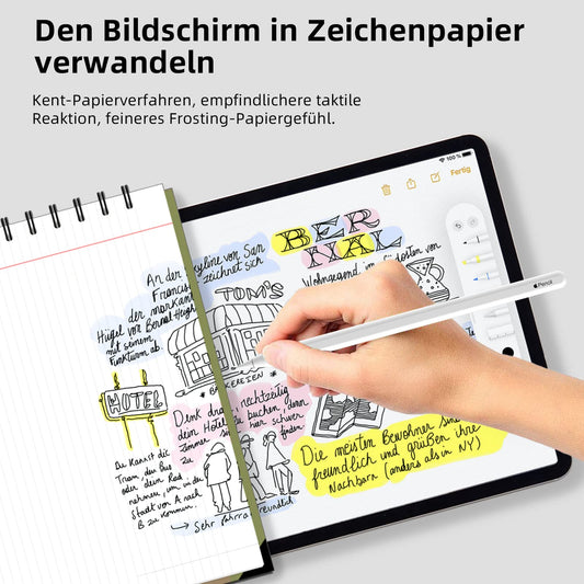 3 pieces matte paper film compatible with iPad 7th/8th/9th generation (10.2 inches, 2019/2020/2021). PET screen protector for writing and drawing, providing a glare-free feel.