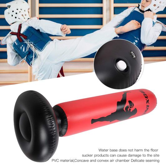 170cm inflatable standing boxing bag for strength training, Black and red PVC boxing column for fitness stress relief for men women boys girls.