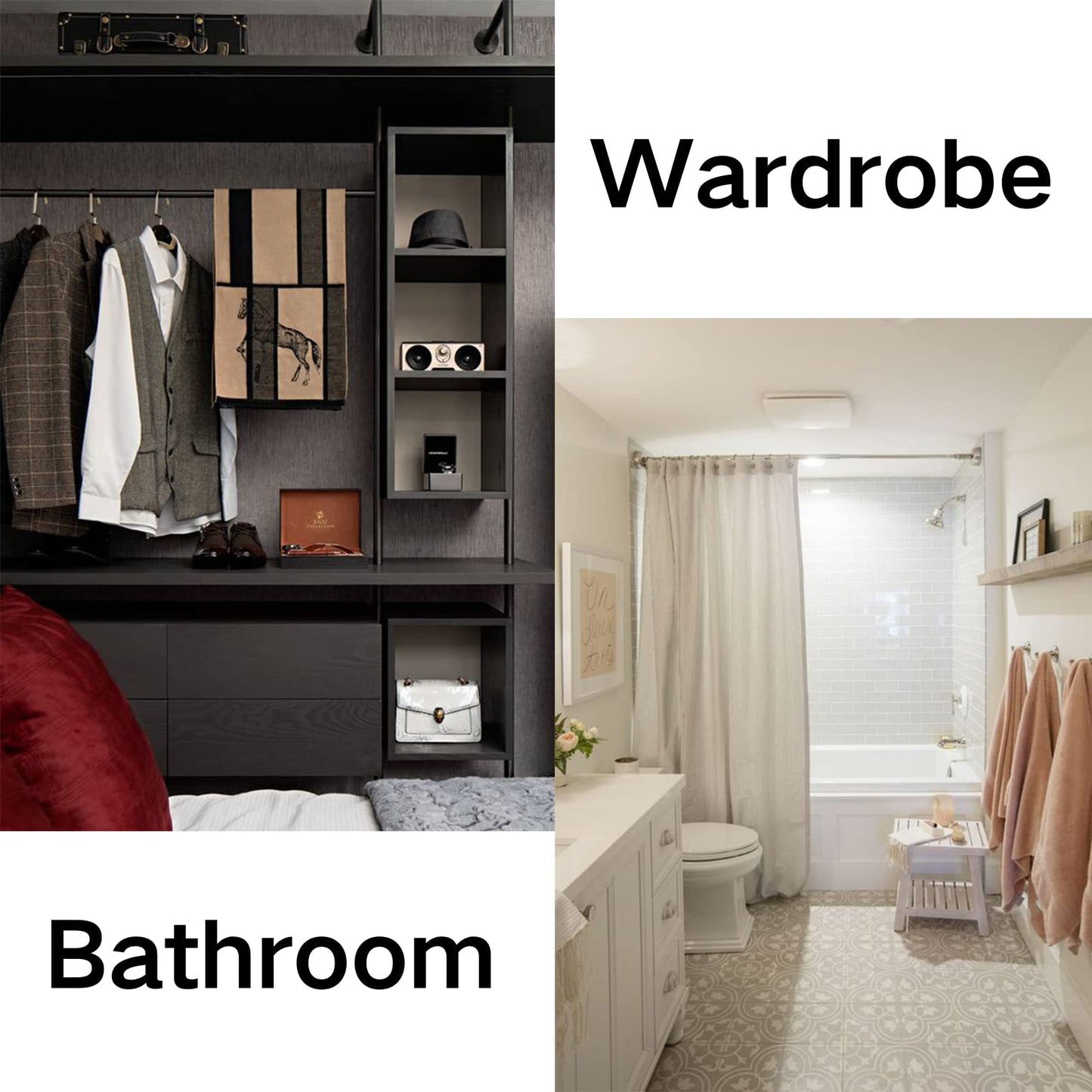 1 Piece Non-Drilling Shower Rod Stainless Steel Clothes Rail Adjustable Shower Curtain Rod, Telescopic Rod for Wardrobe, Bathroom, Balcony, Shower Curtain (70-120cm, φ25mm, Black)