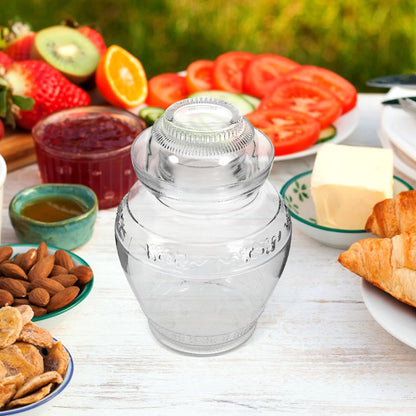 2.5-liter fermentation jar with lid, wide mouth, and airlock, transparent canning jar for kimchi, sauerkraut, kombucha, and more.