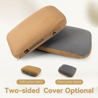 HIKEMAN camping pillow compressible travel pillow - ultralight neck pillow made of Memory Foam, beach pillow head pillow for travel, hiking, outdoor activities (Army Green)
