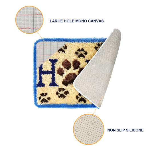 ROCKY&CHAO latch hook rug DIY kit for kids and adults (Home) 60*40cm.