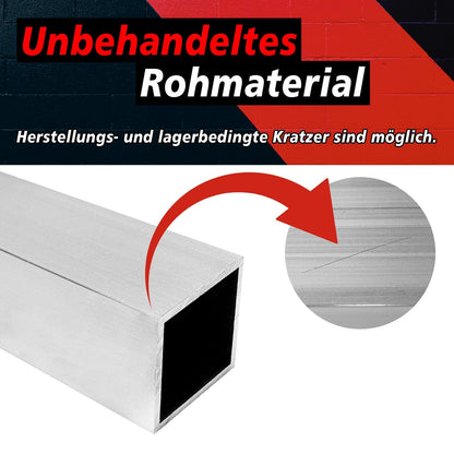 Priority steel square tube aluminum tube square tube square profile square - 1 x tube size: 40 x 40 x 4 mm length: 2000 mm EN AW-6063 t6 seamless for creative construction made of aluminum