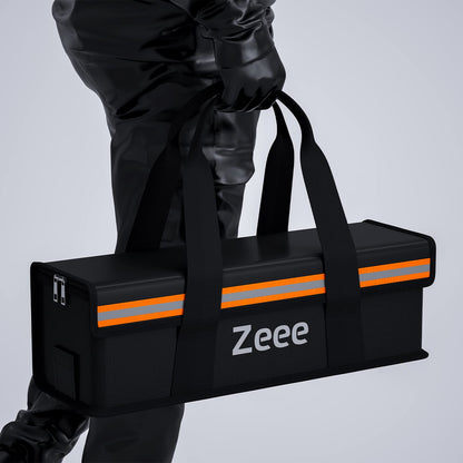 Zeee E-Bike battery bag fireproof explosion-proof bag Lipo Safe Bag for large batteries, large safety box Easy storage & transport of batteries (19.3 * 5.9 * 5.9 inches)