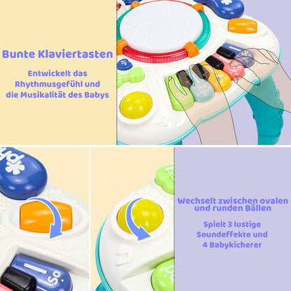 Toy From 1 Year - Baby Toy 6 in 1 Play Table Children's Toy from 1 2 Years 9 Months Easter Gifts Easter Gifts from 1 Year Children Girls Boys Game Baby DJ Console Musical Toy