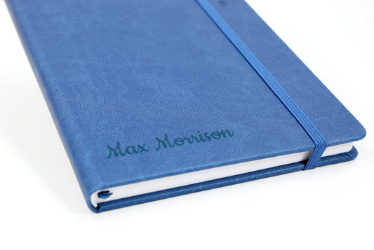 CustomDesign.Shop Personalized Hardcover Notebook | Create a completely unique gift | Laser-engraved gift idea - A4, Blue