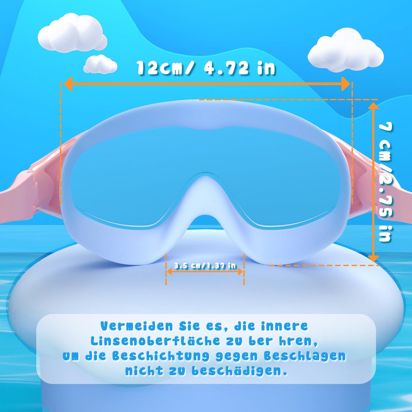 COOLOO 2 Pack Kids Swim Goggles, Anti-Fog UV Protection Wide View Waterproof Swim Goggles for Boys Girls 3-15 Years