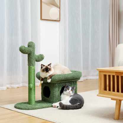 PAWZ Road Cactus Scratching Post, creative scratching post, stylish cat tree, with ball and cat house, height: 70 cm.