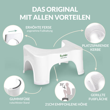 Hey Nature® HOCA Medical Toilet Stool Black, Toilet Stool - Quick relief against hemorrhoids, bloating, constipation, and flatulence. Bathroom stool/ WC stool acts as a natural laxative.