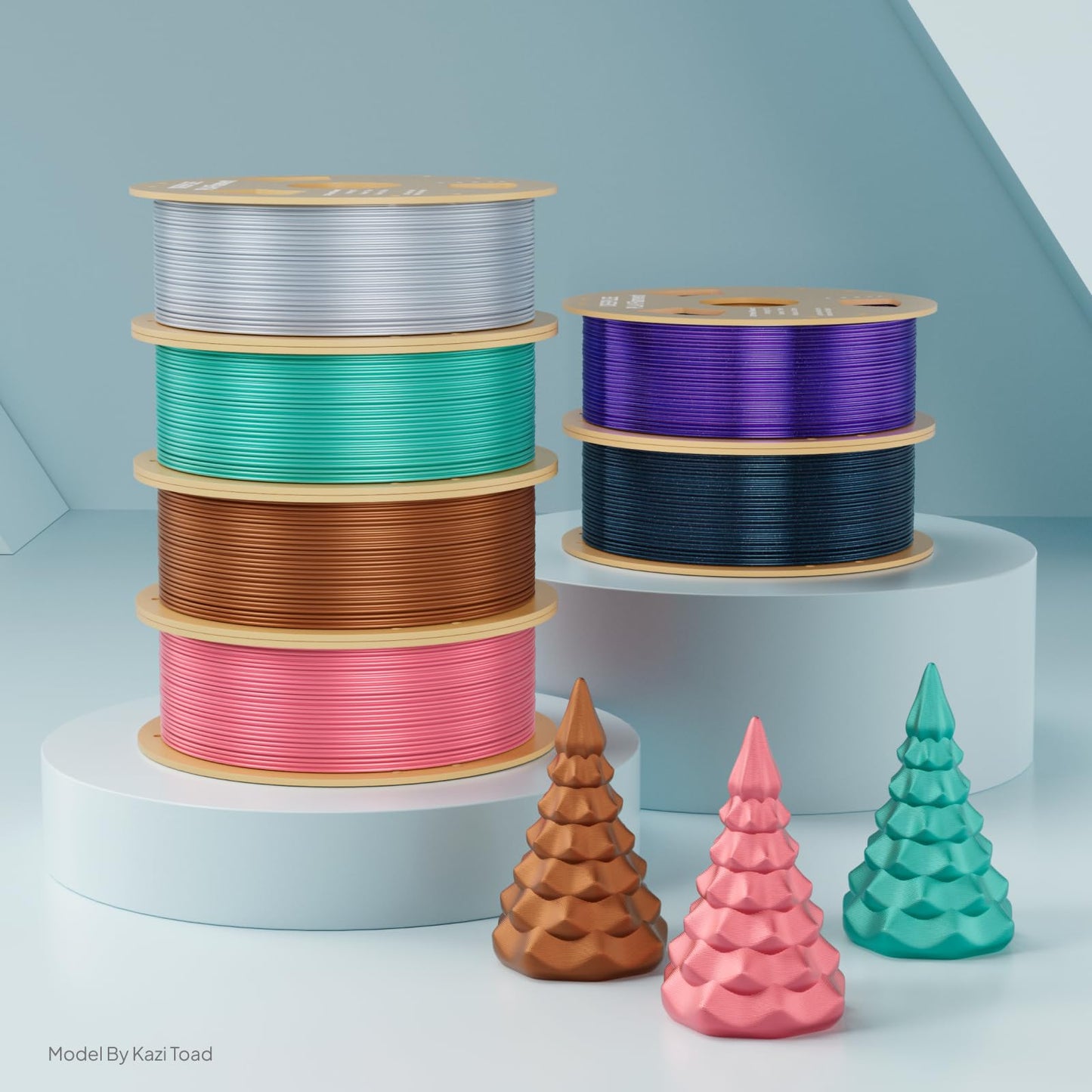 DEEPLEE Silk PLA Filament, Shiny Silk 3D Printer Filament 1.75mm, Multicolor Filament PLA, Dimensional Accuracy +/- 0.02mm, 1kg (2.2lb) Spool, Mint Green 1KG