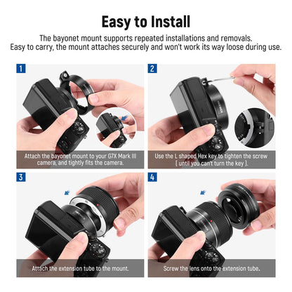 NEEWER wide angle lens compatible with Canon G7X Mark III camera, 2 in 1 18mm wide angle & 10x macro attachment lens with extension tube, bayonet, cleaning cloth.