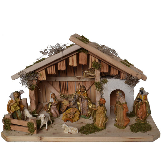 Alfred Kolbe Nativity Scene 1356/11 G Wooden Christmas crib for 10-12 cm figures 50 x 25 x 30 cm