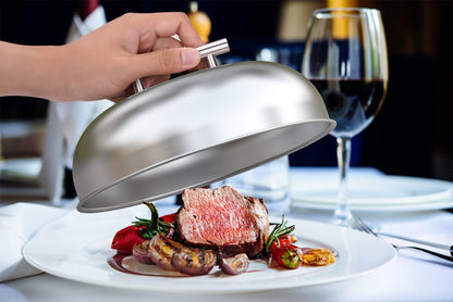 onlyfire stainless steel burger bell | heat bell | melt bell for steak burger cheeseburger, burger dome for plancha teppanyaki and grill, Ø 23cm