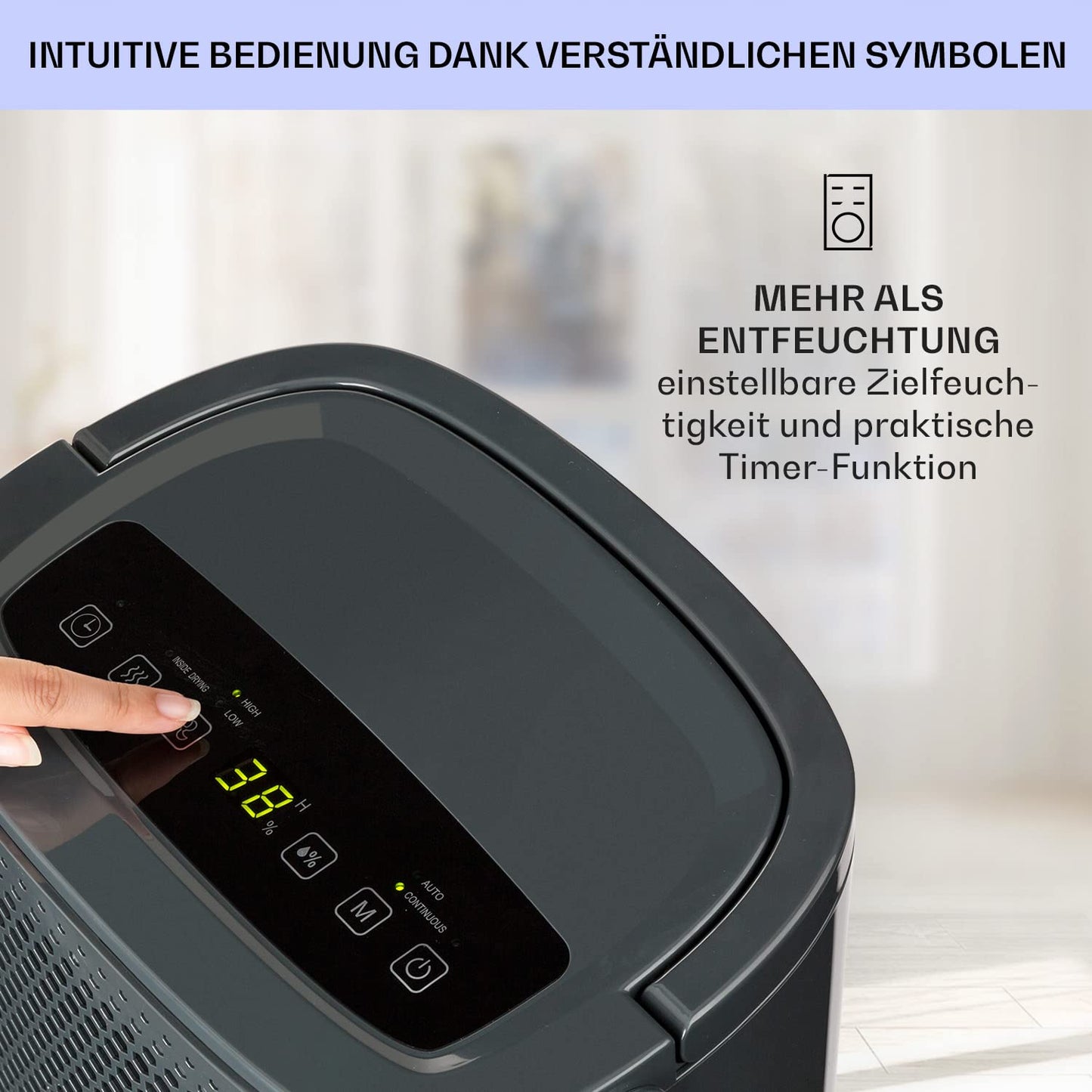 Klarstein Electric Dehumidifier & Air Purifier, 10L Small Room Dehumidifier for Apartment Bedroom Bathroom Basement, Efficient Bathroom/Room Dehumidifier, Electric & Small Air Dehumidifier.