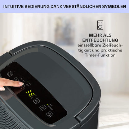 Klarstein Electric Dehumidifier & Air Purifier, 10L Small Room Dehumidifier for Apartment Bedroom Bathroom Basement, Efficient Bathroom/Room Dehumidifier, Electric & Small Air Dehumidifier.