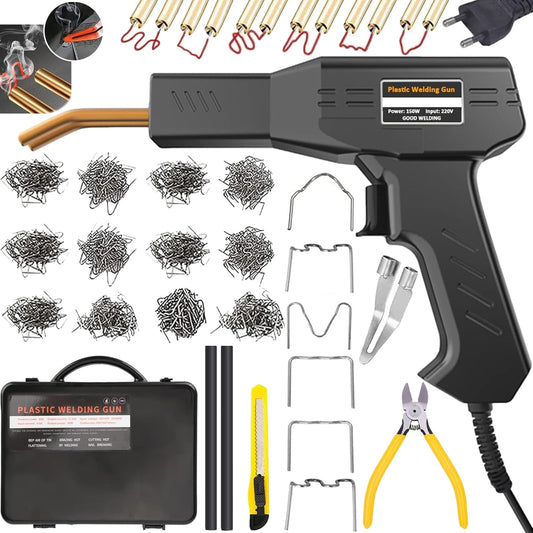2-in-1 plastic welding machine, 150W plastic welding tool, plastic repair kit for car & motorcycle bumpers, welding kit with 800 pieces of welding nails (6 models)