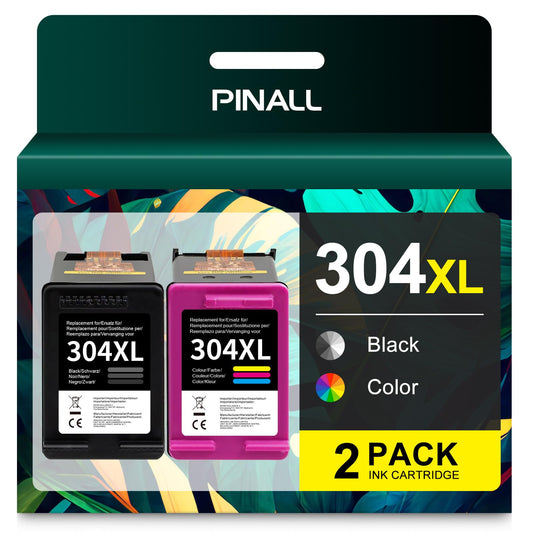 PINALL 304XL printer cartridges, 304XL Replacement Compatible for HP 304 XL Multipack for HP Envy 5030 5000 5010 printer cartridges, HP Deskjet 3750 3700 2600 2630 printer cartridges (Black, Color, 2-Pack)