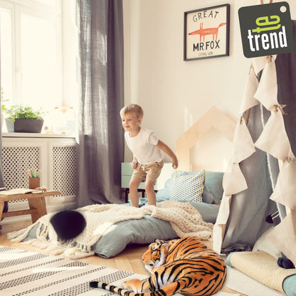 TE-Trend XXL Plush Tiger 80cm - Giant cuddly toy in realistic design - soft plush predator - cuddly tiger - stuffed tiger for kids and adults, perfect for snuggling & as a gift
