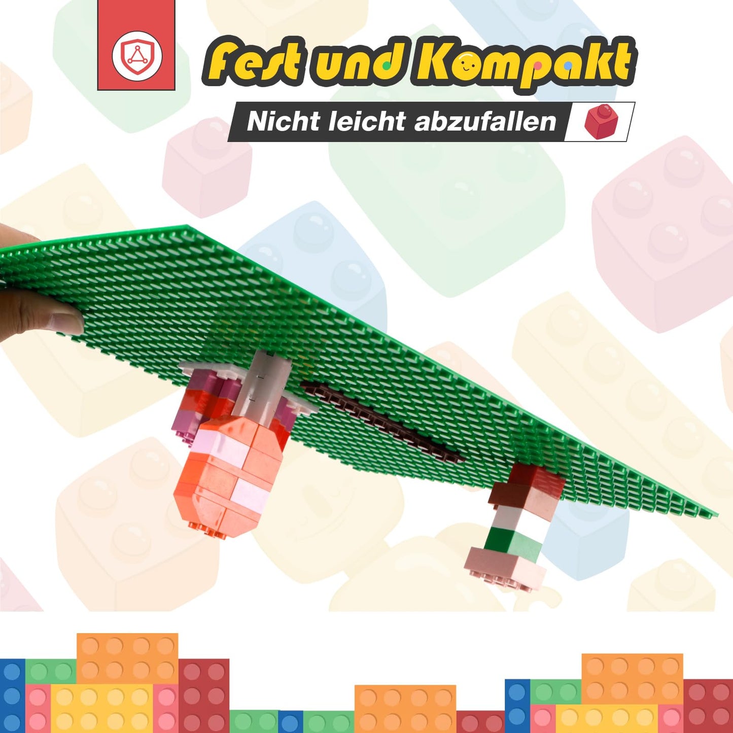 HUIZDQ 6-Pack Building Block Set, compatible with most brands, peel and stick baseplate for tabletop, wall.