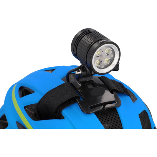 FISCHER Bike Helmet Light | LED rechargeable helmet light with 7 hrs. runtime | Off-road action light | 4 constant light modes | Battery indicator | Go-Pro mount | 1600 lumens, Black