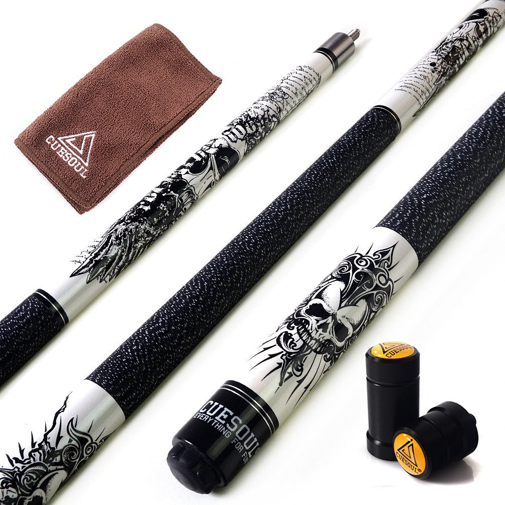 CUESOUL Rockin Series 57" 21oz Maple Pool Cue Set with Joint Protectors and Cue Towel (G407)