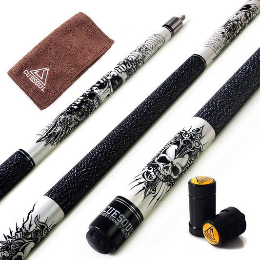 CUESOUL Rockin Series 57" 21oz Maple Pool Cue Set with Joint Protectors and Cue Towel (G407)