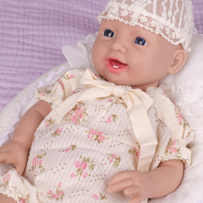 IVITA full body silicone reborn baby doll newborn baby doll real baby doll handmade blue eyes soft baby doll girl (WG1508-51cm-3999g-girl)