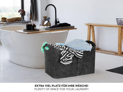 Rubberneck XXL felt wood bag – storage for firewood, newspapers – 63 x 40 x 42 cm (Anthracite)