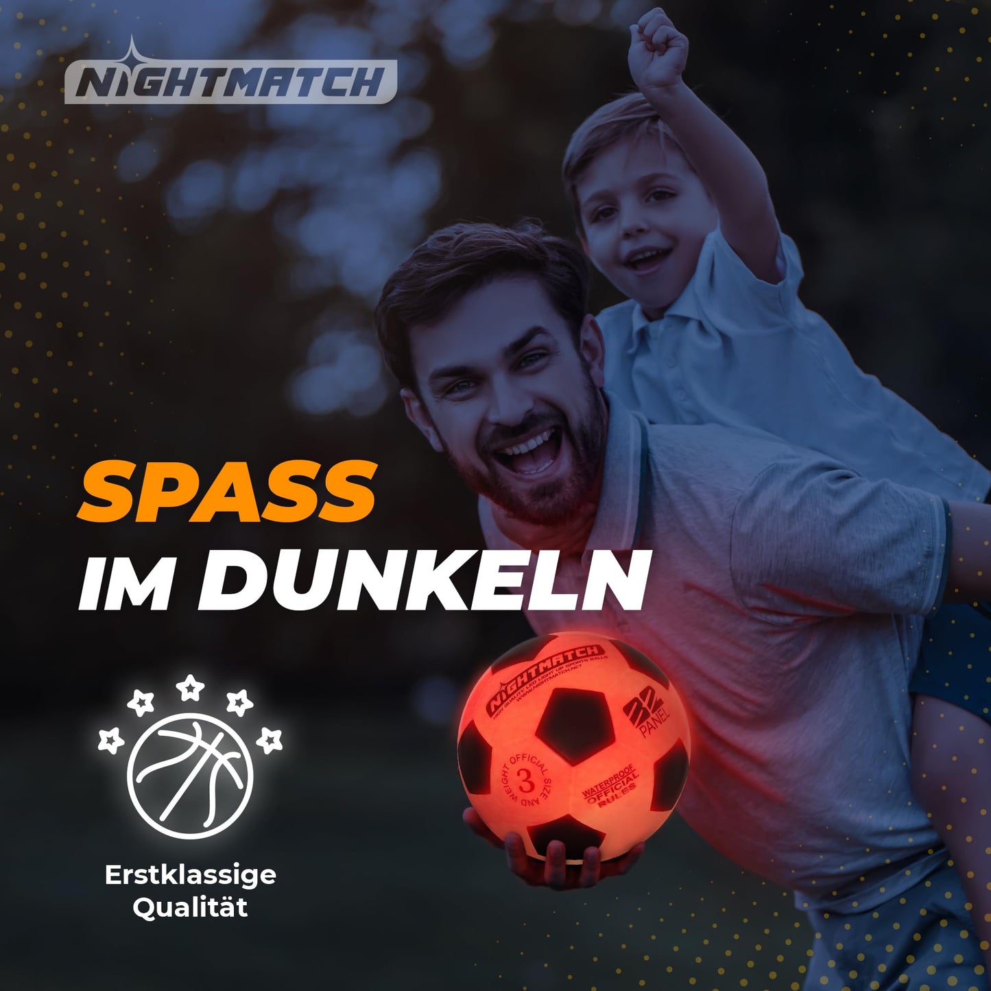 NIGHTMATCH LED Light Up Soccer Ball | Soccer | Official Size 3 | Waterproof | Glows in the Dark | Soccer for Kids & Adults | Illuminated Soccer Ball | Indoor & Outdoor.