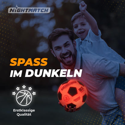 NIGHTMATCH LED Light Up Soccer Ball | Soccer | Official Size 3 | Waterproof | Glows in the Dark | Soccer for Kids & Adults | Illuminated Soccer Ball | Indoor & Outdoor.