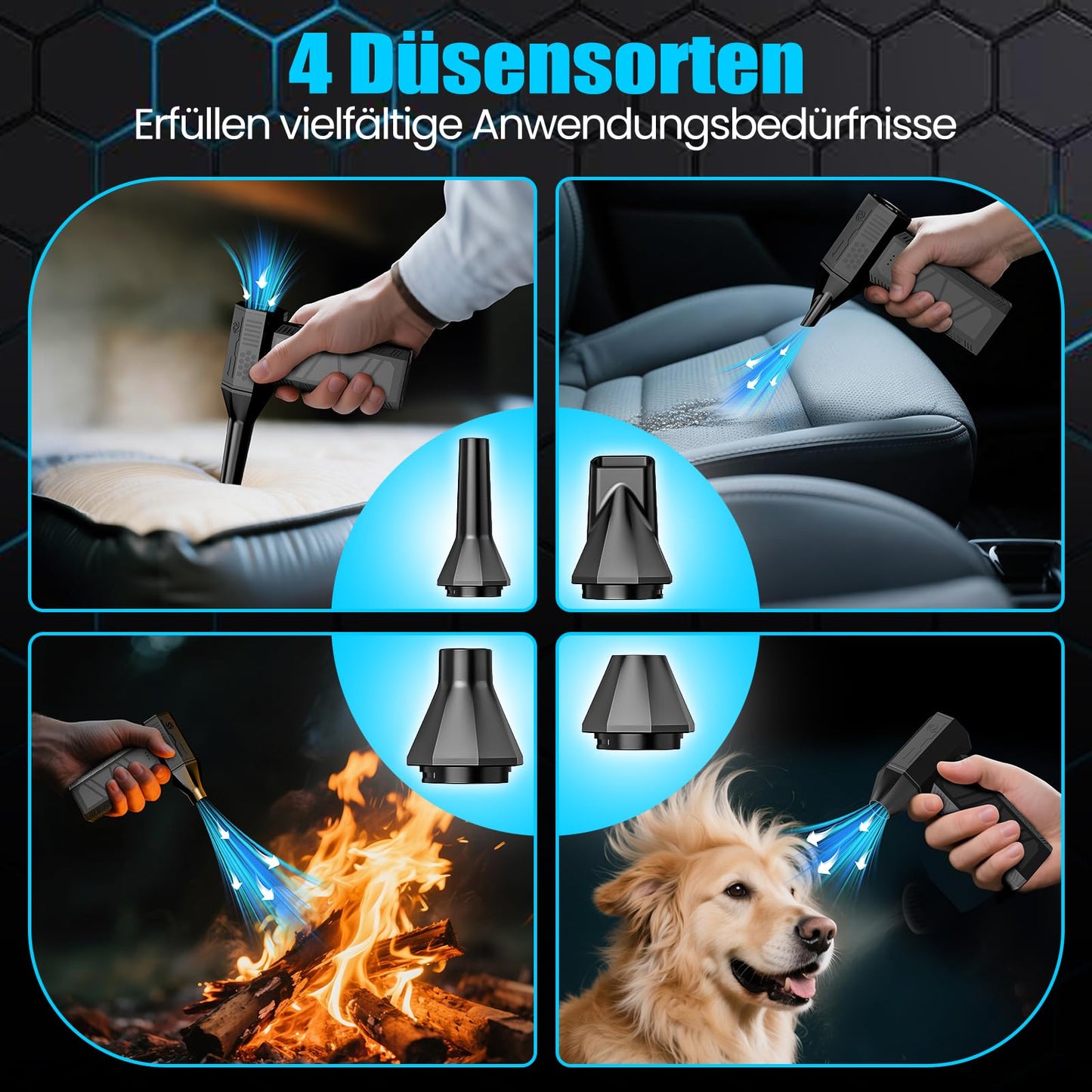 Electric Air Duster, 130000RPM Electric Dust Blower Air Spray, 3-Speed Mini Electric Dust Blower, Super Power Turbo Blower for Computer, Keyboard, Home, Outdoor, and Car